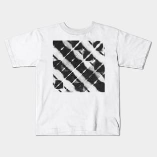 Diagonal stripes B&W shibori Kids T-Shirt